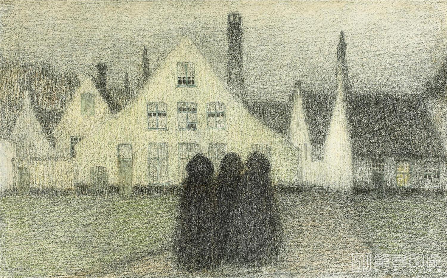 油画-BéGUINAGEAVECVIEILLESFEMMES,BRUGES
